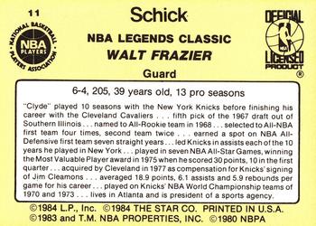 1985 Star Schick Legends #11 Walt Frazier Back