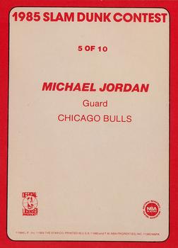 1985 Star Slam Dunk Supers #5 Michael Jordan Back