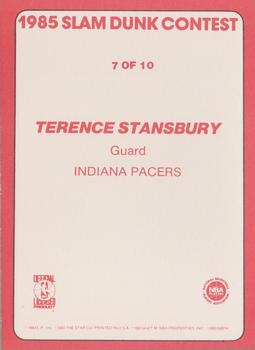1985 Star Slam Dunk Supers #7 Terence Stansbury Back