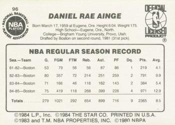 1985-86 Star #96 Danny Ainge Back