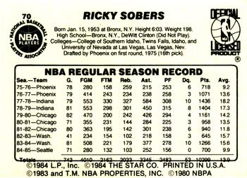 1985-86 Star #70 Ricky Sobers Back