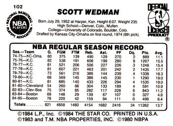 1985-86 Star #102 Scott Wedman Back
