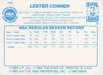 1985-86 Star #133 Lester Conner Back