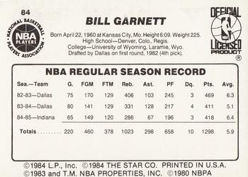 1985-86 Star #84 Bill Garnett Back