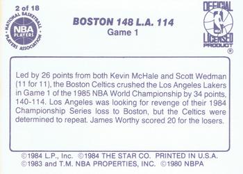 1985-86 Star Lakers Champs #2 Game 1: Boston 148 L.A. 114 Back