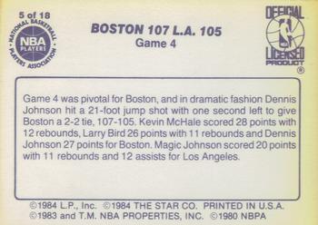 1985-86 Star Lakers Champs #5 Game 4: Boston 107 L.A. 105 Back