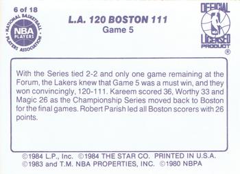 1985-86 Star Lakers Champs #6 Game 5: L.A. 120 Boston 111 Back