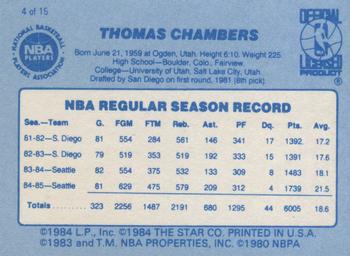 1986 Star Best of the Best #4 Tom Chambers Back