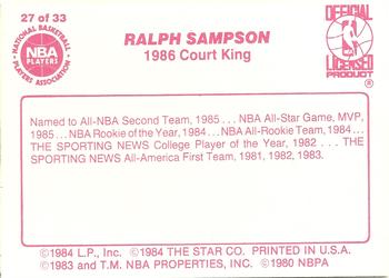 1986 Star Court Kings #27 Ralph Sampson Back