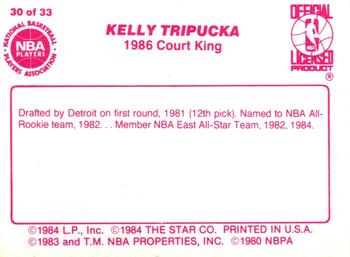 1986 Star Court Kings #30 Kelly Tripucka Back