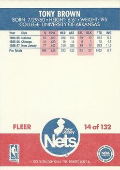 1987-88 Fleer #14 Tony Brown Back