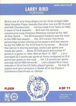 1987-88 Fleer - Stickers #4 Larry Bird Back