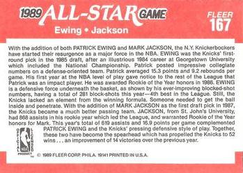 1989-90 Fleer #167 Patrick Ewing / Mark Jackson Back