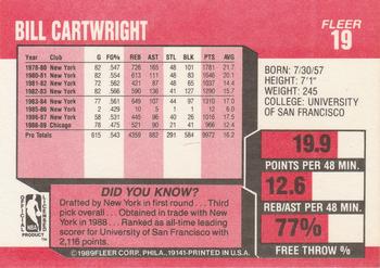 1989-90 Fleer #19 Bill Cartwright Back