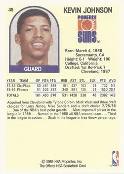 1989-90 Hoops #35 Kevin Johnson Back