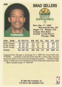 1989-90 Hoops #348 Brad Sellers Back