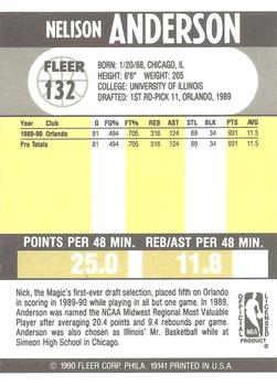 1990-91 Fleer #132 Nick Anderson Back