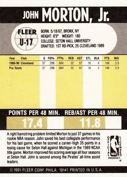 1990-91 Fleer Update #U-17 John Morton Back