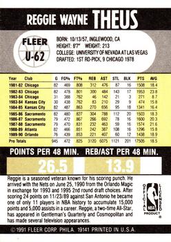 1990-91 Fleer Update #U-62 Reggie Theus Back