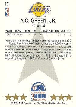 1990-91 Hoops #17 A.C. Green Back