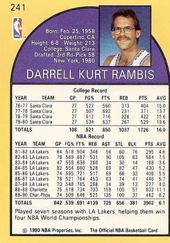 1990-91 Hoops #241 Kurt Rambis Back
