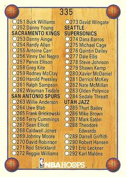1990-91 Hoops #335 Checklist: 251-336 Front