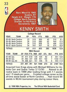 1990-91 Hoops #33 Kenny Smith Back