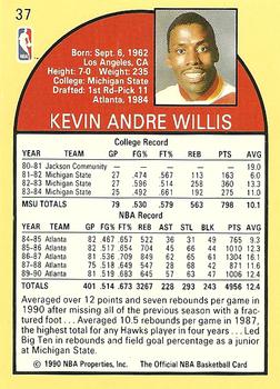1990-91 Hoops #37 Kevin Willis Back