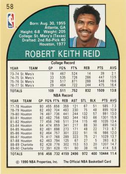 1990-91 Hoops #58 Robert Reid Back