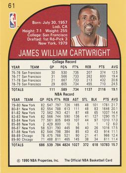 1990-91 Hoops #61 Bill Cartwright Back