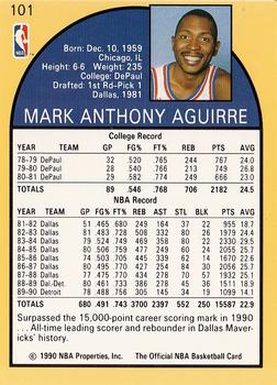 1990-91 Hoops #101 Mark Aguirre Back