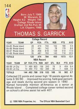 1990-91 Hoops #144 Tom Garrick Back