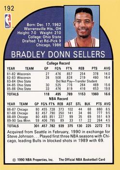 1990-91 Hoops #192 Brad Sellers Back