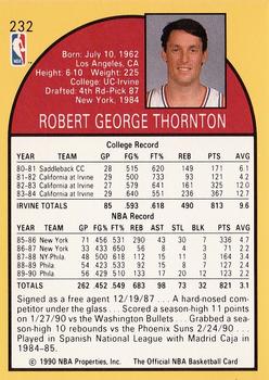 1990-91 Hoops #232 Bob Thornton Back
