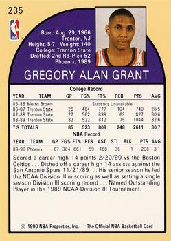 1990-91 Hoops #235 Greg Grant Back
