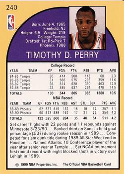 1990-91 Hoops #240 Tim Perry Back