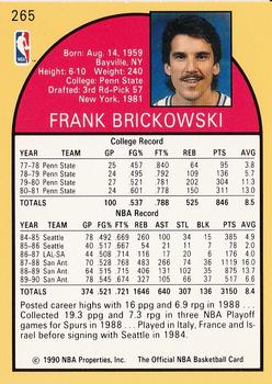 1990-91 Hoops #265 Frank Brickowski Back