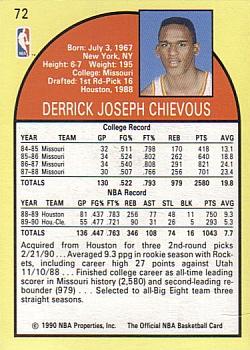 1990-91 Hoops #72 Derrick Chievous Back