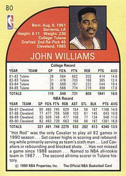 1990-91 Hoops #80 John Williams Back