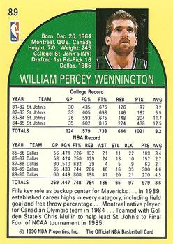 1990-91 Hoops #89 Bill Wennington Back