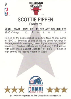 1990-91 Hoops #9 Scottie Pippen Back