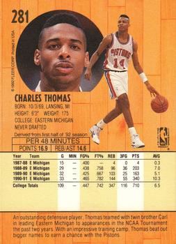 1991-92 Fleer #281 Charles Thomas Back