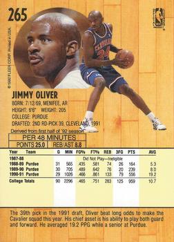 1991-92 Fleer #265 Jimmy Oliver Back
