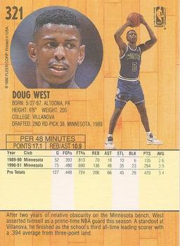 1991-92 Fleer #321 Doug West Back