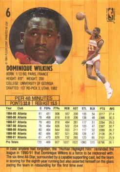 1991-92 Fleer #6 Dominique Wilkins Back