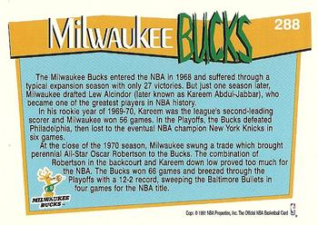 1991-92 Hoops #288 Milwaukee Bucks Back
