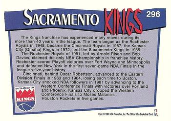 1991-92 Hoops #296 Sacramento Kings Back