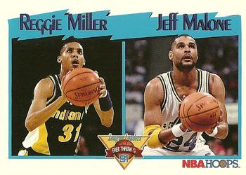 1991-92 Hoops #308 Reggie Miller / Jeff Malone Front