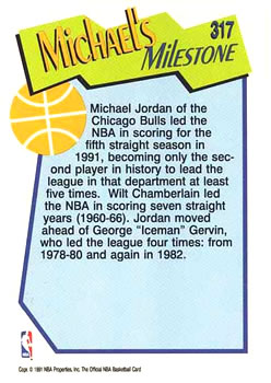 1991-92 Hoops #317 Michael Jordan Back