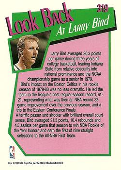 1991-92 Hoops #319 Larry Bird Back